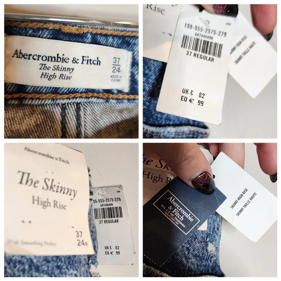 NWT Abercrombie Plus Size 24 the skinny highrise distressed jeans. - Picture 3 of 15
